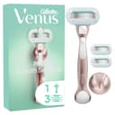 Gillette Venus Deluxe Smooth Sensitive RoseGold-scheersysteem voor vrouwen - 1 handvat, 3 navulmesjes, 5 diamantachtige mesjes met beschermlaag