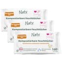 Eco by Naty ongeparfumeerde babydoekjes - 100% composteerbare en plantaardige doekjes, veilig voor de gevoelige babyhuid (3 x 56 | 168 stuks)