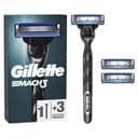 Gillette Mach3 scheermes met 3 mesjes voor mannen, 1 handvat + 3 scheermesjes, met handgreep van roestvrij staal