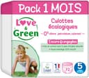 Love & Green - Gezonde en ecologische luiers maat 6 (+16 kg) Verpakking van 1 maand (64 slipjes) - Absorberend, lekvrij en vrij van ongewenste ingrediënten (verpakking kan variëren)
